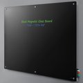 Global Industrial 72W x 48H Magnetic Glass Whiteboard, Black 695651